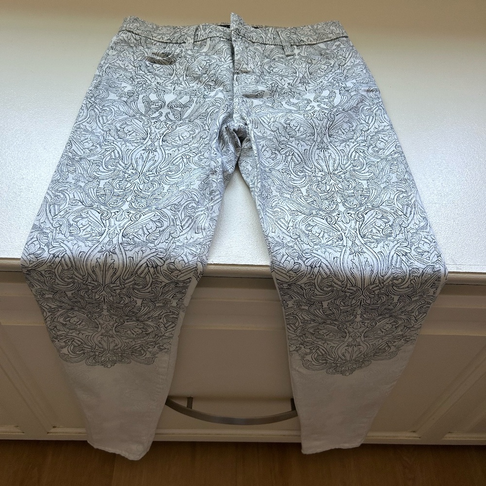 Authentic J Brand Black/White Patterned Skinny Jeans, Size 27